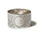1879 England Antique Sterling Silver 925 Napkin Ring Decorated With Floral 20 Gr