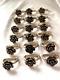 18 Sterling Silver Rose Napkin Rings- Free Ship