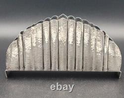 1920 Czech 800 Silver Hand Hammered Art Deco Napkin Letter Holder 5 Ounces