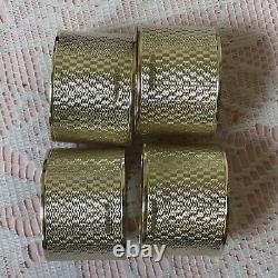 1938 Emile Viner Solid Sheffield Solid Silver Boxed Set Of Four Napkin Rings