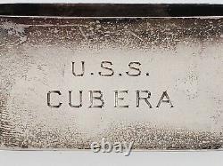 1940s USS Cubera Balao Submarine Gorham Sterling Silver Engraved Napkin Ring