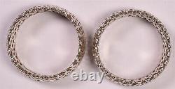 2 International Sterling Napkin Rings Mesh Basketweave