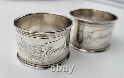 2 Napkin Rings 800 Silver Made in Germany Floral Design Amalie & Emiel 36 gms