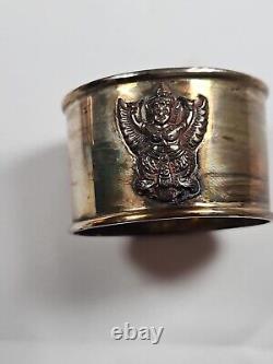 2 Thailand Garuda Sterling Silver Napkin Rings Pair No Monogram