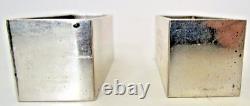 2 Vtg Art Deco Rectangle Rectangular B&m Sterling Silver Napkin Rings