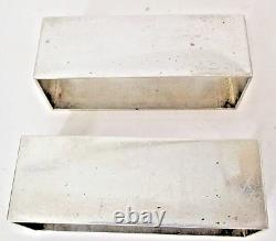 2 Vtg Art Deco Rectangle Rectangular B&m Sterling Silver Napkin Rings