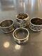 4 Sterling Silver Napkin Rings, Incl Repousse Kirk & Son, Floral Art Deco, 104g
