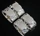 4 Sterling Silver Napkin Rings Cased, Carr's Of Sheffield Ltd 1995 Immaculate