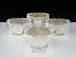 4 Sterling Silver Napkin Rings cased, Carr's of Sheffield Ltd 1995 Immaculate