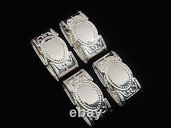 4 Sterling Silver Napkin Rings cased, Carr's of Sheffield Ltd 1995 Immaculate