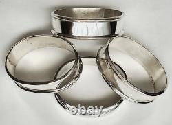 4 Vintage Signed TM-177 Mexico No Monogram Sterling Silver Napkin Rings
