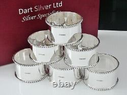 6 NEW Scottish Sterling Silver Napkin Rings in Case, Dart Silver Ltd 2021