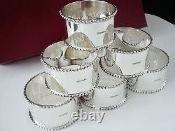 6 NEW Scottish Sterling Silver Napkin Rings in Case, Dart Silver Ltd 2021
