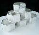 6 Six Sided Sterling Silver Napkin Rings, Numbered 1 To 6, Birmingham 1936