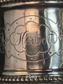 800 Sterling Silver Napkin Ring Name Engraved Herbert
