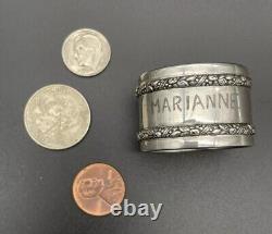 800 Sterling Silver Napkin Ring Name Engraved MARIANNE German