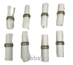 8 International Sterling Silver 925 Woven Napkin Rings JJ401