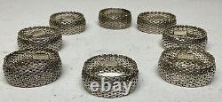 8 International Sterling Silver 925 Woven Napkin Rings JJ401