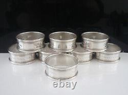 8 Sterling Silver Napkin Rings, Henry Griffith & Sons Ltd, Hallmarked 1974/75