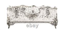 925 Sterling Silver Handcrafted Glossy Swirl Pierced Flat Square Napkin Holder