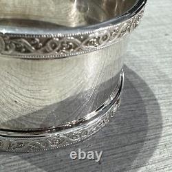 925 Sterling Silver Set of 6 Napkin Rings with Box @