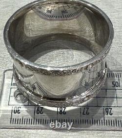 925 Sterling Silver Set of 6 Napkin Rings with Box @