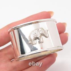 925 Sterling Silver Vintage Elephant for Good Luck Napkin Ring Holder