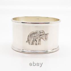 925 Sterling Silver Vintage Elephant for Good Luck Napkin Ring Holder