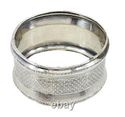 ANTIQUE 19c ENGLISH STERLING SILVER NAPKIN RING 38mm