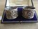 Antique Matching Pair Solid Sterling Silver Napkin Rings Date 1902
