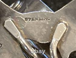 ANTIQUE Sterling Silver Gorham Napkin Ring w Flower Stand 2 1/8 x 1 7/8 RARE