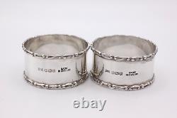 A cased pair of Walker & Hall Sterling Silver napkin Rings 1948