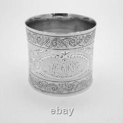 Aesthetic Napkin Ring Gorham Sterling Silver 1878 Mono James JMMcC