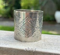 Aesthetic Napkin Ring Sterling and Coin Silver 1870