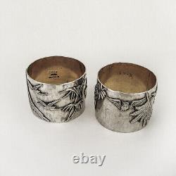 Aesthetic Napkin Rings Pair Applied Decorations Shiebler Sterling Silver