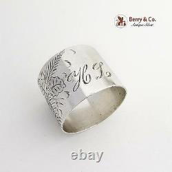 Aesthetic Sterling Silver Napkin Ring Floral Engraved Decorations 1880