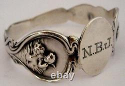 American Art Nouveau Unger Brothers Sterling Napkin Ring Loves Dream C. 1904