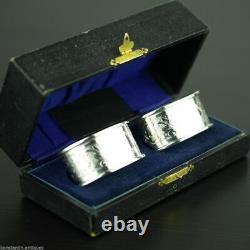 Antique 1912 sterling silver napkin rings set of two Chester boxed