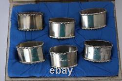 Antique 800 German Silver Napkin Ring Holders Set Signed Rope Trim 6.4 Ounces