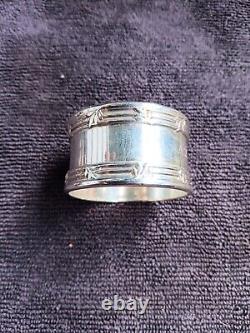 Antique American Sterling Tiffany Leaf Borders Napkin Ring