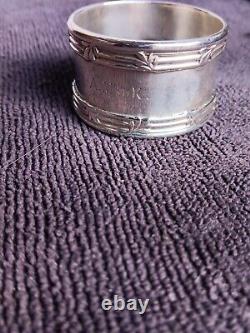 Antique American Sterling Tiffany Leaf Borders Napkin Ring