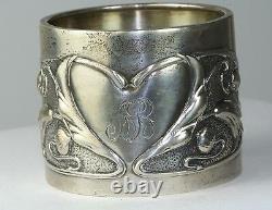 Antique Art Nouveau Jugenstil Germany 800 Sterling Silver Napkin Ring