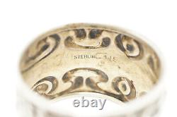 Antique Art Nouveau Sterling Silver Floral Napkin Ring, Monogram Harold, 14.5g