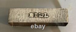 Antique Arts & Crafts Hand Hammered Sterling Silver Napkin Ring Bill embossing