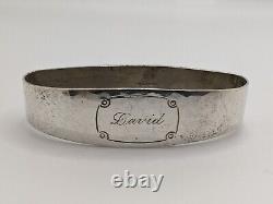 Antique Arts & Crafts Sterling Silver Napkin Ring David name engraving