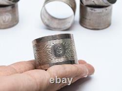Antique British Sterling Silver Birmingham Napkin Ring Serviette Holder Set Case