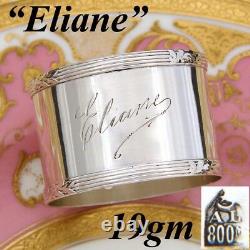 Antique Continental. 800 (nearly sterling) Silver Napkin Ring with Eliane