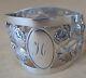 Antique English Cutout Roses Sterling Silver Napkin Ring(s) H Intial Engraving