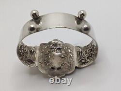 Antique English Footed Sterling Silver Napkin Ring, blank cartouche, dated 1896
