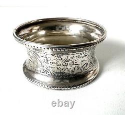 Antique English Sterling Silver Napkin Ring Adrian name engraving, dated 1921